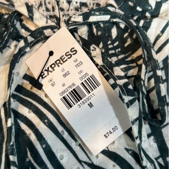 NWT EXPRESS CREAM/GREEN BODYSUIT SIZE M - Picture 3 of 3